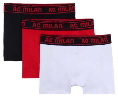 Produktbild von A.C. Milan Jungen Boxer Unterhose mit Logo, offizielles Produkt, 3er-Pack, Kinde