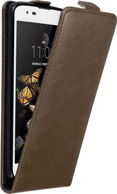 Produktbild von Cadorabo Hülle für LG K8 2016 Schutz Hülle in Braun Flip Etui Handyhülle Case Cover