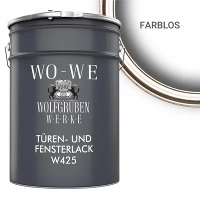 Produktbild von Türen und Fensterlack 3in1 Türenlack Klarlack Holzfenster Farbe W425 Farblos - 2,5L
