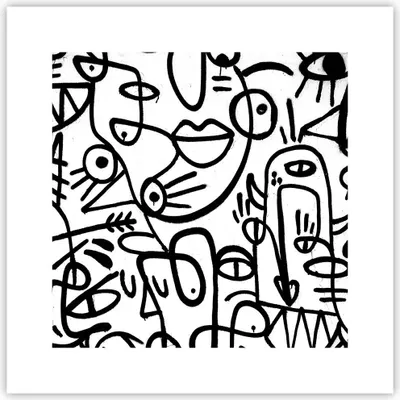 Produktbild von Poster - Poster ohne Rahmen - Zeichnen Cartoon Graffiti - 30x30 cm - Wand Bild - Wanddeko - Wandbilder - Kunstposter - Wandposter - Bilder - Kunstdruck - Wanddekoration - Wandbild - P2XAC30x30-4971