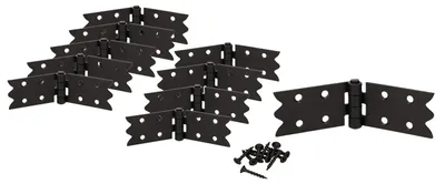 Productafbeelding van KOTARBAU® Kistenband, 112 x 35 mm, kistscharnier, tafelscharnier, meubelscharnier, meubelscharnier, poedercoating, zwart, set van 10 stuks