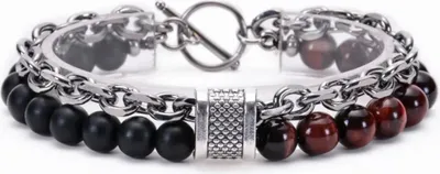 Obrázek produktu pro Stylový náramek MA-34432 - Černá/Hnědá 2 pro muže KP34432