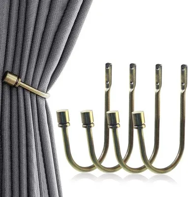 Produktbild von Famanu Gardinenhalter Metall - 4 Stück