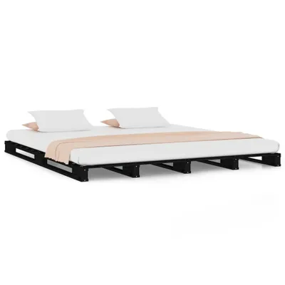 Produktbild von vidaXL Palettenbett Schwarz 120x190 cm Massivholz Kiefer