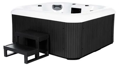 Produktbild von HOME DELUXE - Outdoor Whirlpool - SEA STAR PLUS Treppe und Thermoabdeckung - Maße 180 x 160 x 79 cm - Inkl. Heizung, 19 Massagedüsen und 15 Lichtquellen I Außen Whirlpool Spa für 4 Personen