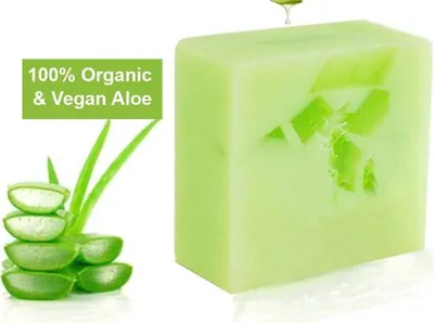 Produktbild von Aloe Vera Seife | Organisch & Vegan | Natürliche, Feuchtigkeitsspendende & hautpflegende Handseife, 100g