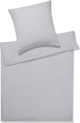 Produktbild von Elegante Seersucker Bettwäsche-Ganritur Chelsea Farbe Silber Größe 240x220+2x40x80