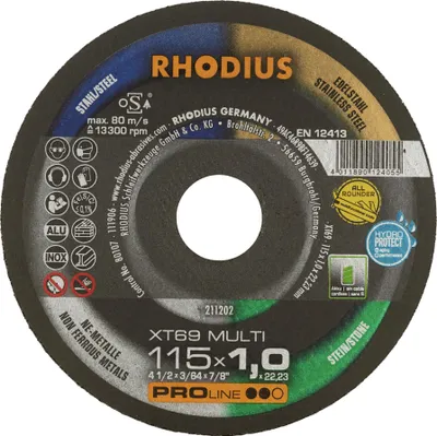 Produktbild von RHODIUS Trennscheibe XT69MULTIPRO115 x 1,0mm ger.