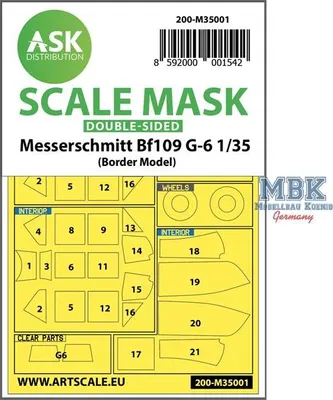 Obrázek produktu pro Artscale ASK200-M35001 Oboustranná maska pro model Bf 109G-6 od firmy Border