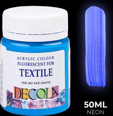 Produktbild von Nevskaya Palitra Fluoreszierende Textilfarbe Blau | 50 ml Acryl Neon-Farbe mit Glow-Effekt unter Schwarzlicht (UV-Licht) | Qualität von Decola