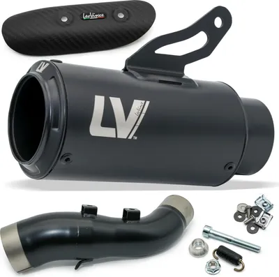 Immagine prodotto di Silenziatore LeoVince LV CORSA S FULL BLACK omologato, in acciaio inossidabile nero con scudo termico in carbonio, compatibile con Kawasaki Z 900 anni di produzione 2020-2024 E4 / E5