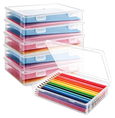 Produktbild von 6 Stück Tragbare Archivbox A5, Transparente Kunststoffdokumentenbox, Stapelbare Multifunktionale Aufbewahrungsbox für Dokumente, Briefe und Büroakten