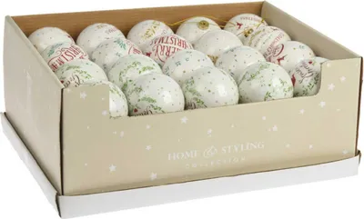 Produktbild von H&S Decoration Weihnachtskugel Merry Christmas 40er Set Kunststoff mehrfarbig 7cm