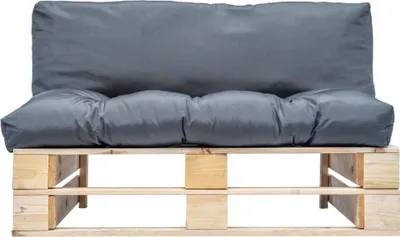 Zdjęcie produktu dla vidaXL Sofa ogrodowa z palet z poduszkami z drewna sosnowego w kolorze szarym