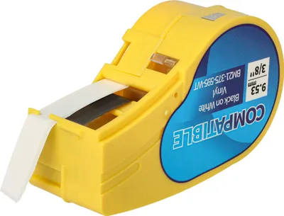 Produktbild von vhbw Schriftband-Kassette Ersatz für Brady M21-375-595-WT für Etiketten-Drucker 6,4m x 9,35mm Schwarz auf Weiß, Vinyl