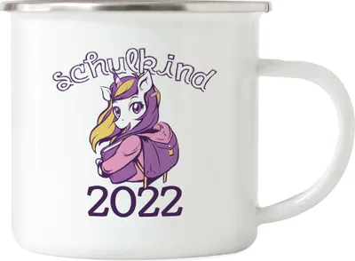 Produktbild von Einhorn Tasse als Geschenk zur Einschulung Schulbeginn Schulstart für Schulanfänger Erstklässler Schule 2022