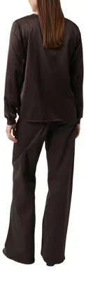 Produktbild von Comma Satinbluse mit V-Ausschnitt und Rippdetails