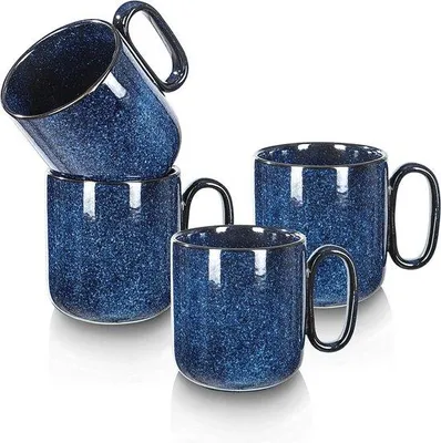 Image de Ensemble de 4 tasses à café Famanu - Tasses en céramique, couleur bleue