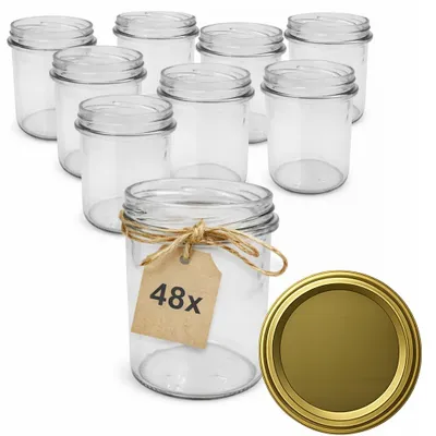 Produktbild von ART TWIST HOME Einmachgläser mit Schraubdeckel 48x 350 ml – Vorratsgläser Glasbehälter Vielseitige Robuste aus Dickem Glas - perfekt für Marmeladen Honig Säfte Gurken Konfitüren und Vorratshaltung