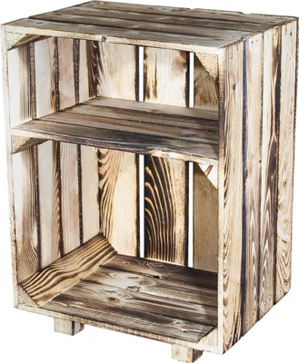 Produktbild von 3er Set neuer geflammter Nachttisch 30,5cm x 40cm x 54cm Nachtschrank Telefontisch Nachtkonsole Obstkiste Weinkiste Holz
