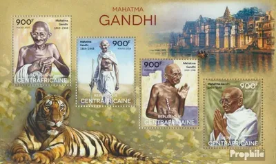 Produktbild von Briefmarken Zentralafrikanische Republik 2014 Mi 5220-5223 Kleinbogen (kompl. Ausgabe) postfrisch Gandhi
