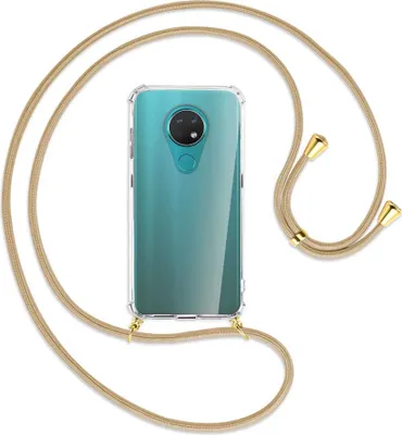 Produktbild von Handykette Backcover-Schutzhülle mit Band (Metall goldfarben) für Nokia 6.2 / 7.2 - caramel
