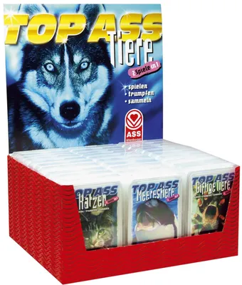 Produktbild von 1x Kartenspiel Quartett TOP ASS Tiere 6-fach sortiert