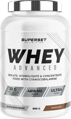 Image de Whey protéine - Superset Nutrition - 100% WHEY PROTEINE ADVANCED (900g) - Saveur Chocolat