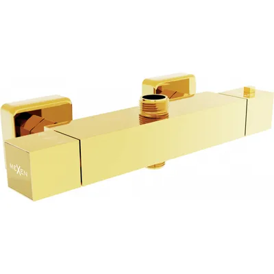Zdjęcie produktu dla Mexen Cube termostatyczna bateria prysznicowa, złota - 77250-50