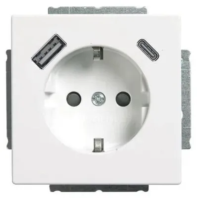Produktbild von Busch-Jaeger SCHUKO/USB-Steckdose, USB-A+C, future® linear, studioweiß, 1 Stk.