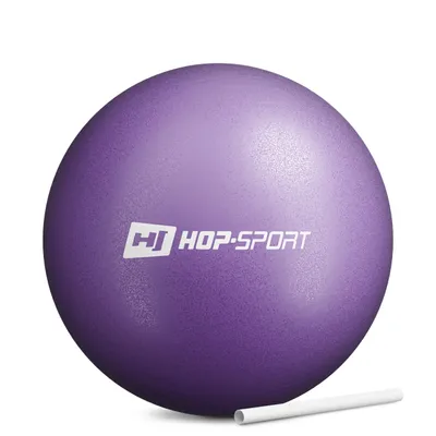 Obrázek produktu pro Sedací míč Hop-Sport pro pilates a jógu, cvičební míč - malý a měkký, s nafukovacím brčkem - fialový