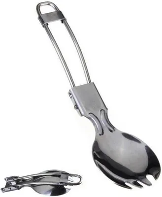 Produktbild von Famanu Campingbesteck Set 2-teilig - Faltbare Spork aus Edelstahl