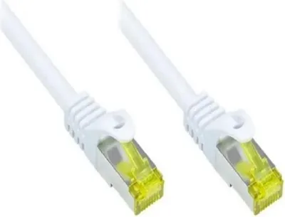 Zdjęcie produktu dla Kabel krosowy Cat. 7, 1 m, S/FTP, bezhalogenowy, biały, RJ45, ekranowany