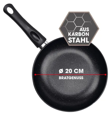 Produktbild von BRATmaxx Kohlenstoffstahl-Pfanne Ø 20 cm - mit 2-fach-Antihaft - für alle Herdarten