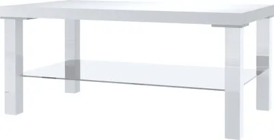 Produktbild von BELINI Couchtisch Wohnzimmertisch Kaffeetisch Sofatisch mit Ablagefach für Wohnzimmer Büro 90 x 45 cm (Weiß / Weiß)