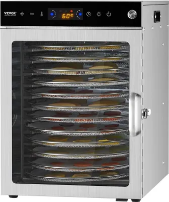 Zdjęcie produktu dla 12 tacowa obrotowa suszarka do żywności ze stali nierdzewnej o mocy 800 W do suszenia owoców