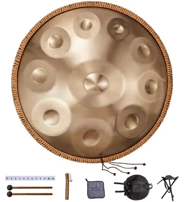 Zdjęcie produktu dla VEVOR Handpan, 22-calowy 10-nutowy d-moll bęben ręczny, statyw i torba do przenoszenia 432 Hz, stalowy bęben terapeutyczny, instrument perkusyjny dla dorosłych i początkujących