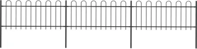 Immagine prodotto di Recinzione da Giardino con Parte Superiore ad Anello in Acciaio 537x80 cm Nera