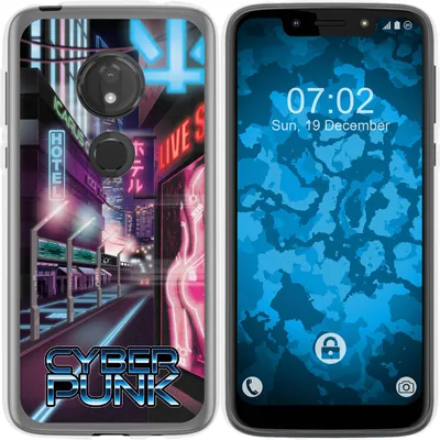 Produktbild von PhoneNatic Case kompatibel mit Motorola Moto G7 Play Silikon-Hülle Retro Wave Cyberpunk.01 M4