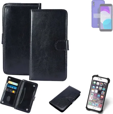 Produktbild von K-S-Trade 360° Hülle kompatibel mit BLU C5L+ schwarz Kunstleder Case BookCase WalletCase Kunstlederederhülle Handyhülle, Rundumschutz Bumper (1x)