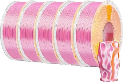 Image de Filament pour imprimante 3D, finition soyeuse, deux couleurs disponibles, or rose