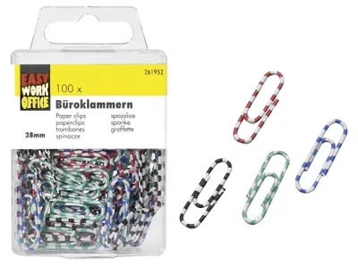 Zdjęcie produktu dla EASY WORK Büroklammern 100 St.28mm, Pu. 12 Stück Verkaufseinheit 261952 4332539057245