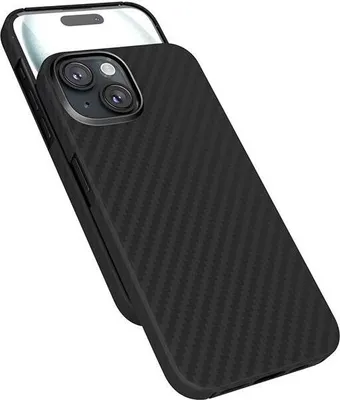 Image de Epico Mag+ Carbon Cover pour iPhone 15 avec support MagSafe - Noir