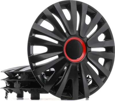 Produktbild von 14" Zoll Radkappe Schwarz Rot Radzierblende Radblende 100009A0024 RIDEX
