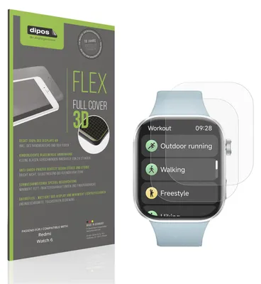 Produktbild von 2x Full Cover Schutzfolie matt für Redmi Watch 6 Panzerfolie Anti-Shock