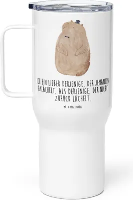 Produktbild von Mr. & Mrs. Panda Kaffee-to-go-Becher Murmeltier - Weiß - Geschenk, Lustige Sprüche, To-Go-Becher, thermosbecher, Teetasse, Fröhlichkeit, Freundlichkeit, Knigge, Teebecher