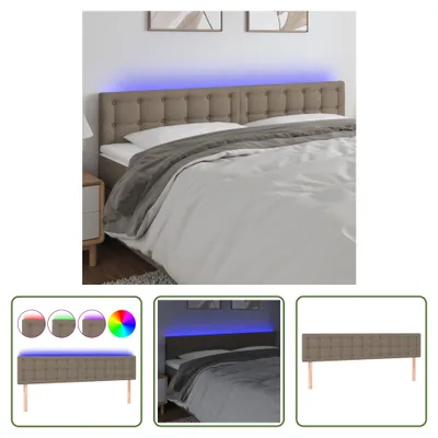 Produktbild von The Living Store LED Kopfteil Taupe 160x5x78/88 cm Stoff