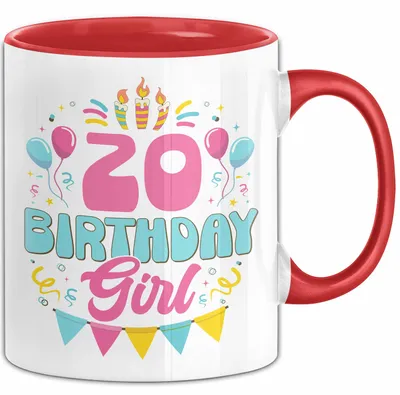 Produktbild von 20. Geburtstag Tasse Frauen Mädchen Geschenkidee Lustig 20 Birthday Girl Lustiger Spruch (Rot)