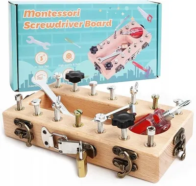 Obrázek produktu pro Dřevěná Montessori deska zručnosti pro chlapce
