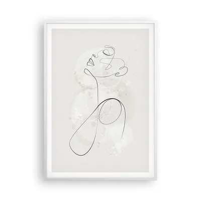 Produktbild von Gerahmtes Poster - Weißer Rahmen - Frau eins Linie - 70x100 cm - Wand Bild - Wanddeko - Wandbilder - Kunstposter - Wandposter - Bilderrahmen - Bilder - Kunstdruck - Wanddekoration - P2WPA70x100-4576